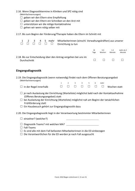 LeiterInnen - Arbeitsstelle FrÃ¼hfÃ¶rderung Bayern