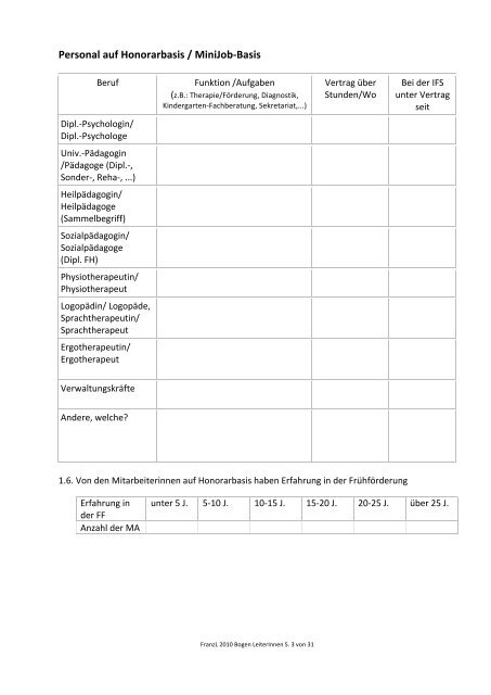 LeiterInnen - Arbeitsstelle FrÃ¼hfÃ¶rderung Bayern