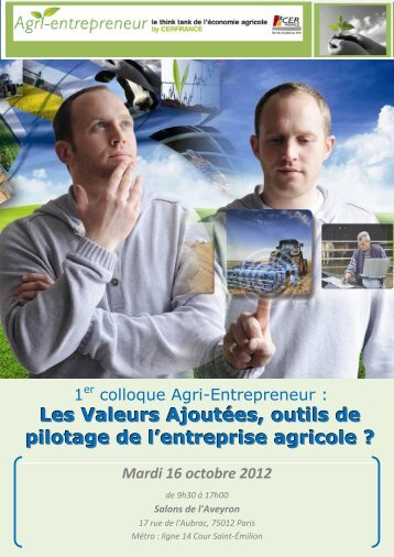 Les Valeurs AjoutÃ©es, outils de pilotage de l ... - CER France