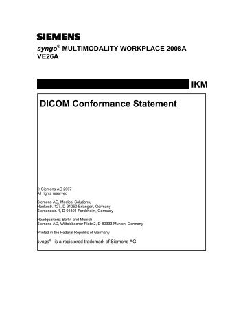 DICOM Conformance Statement - Siemens Healthcare