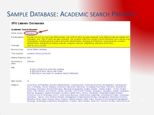 scholarly articles - SFU Library - Simon Fraser University