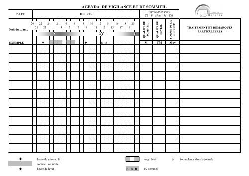 Agenda du sommeil