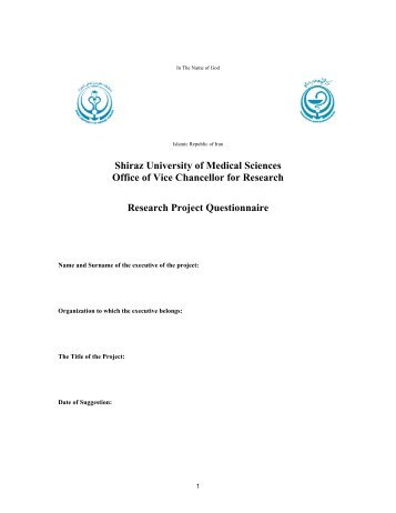 PSRC Research proposal questionnaire-English (PDF) - Shiraz ...