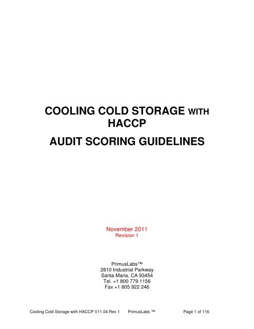 Haccp Cooling Chart