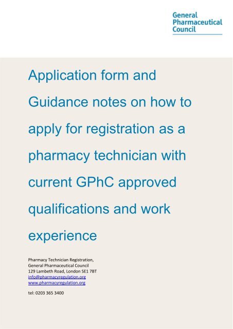 Application form and Guidance notes on how to apply for registration ...