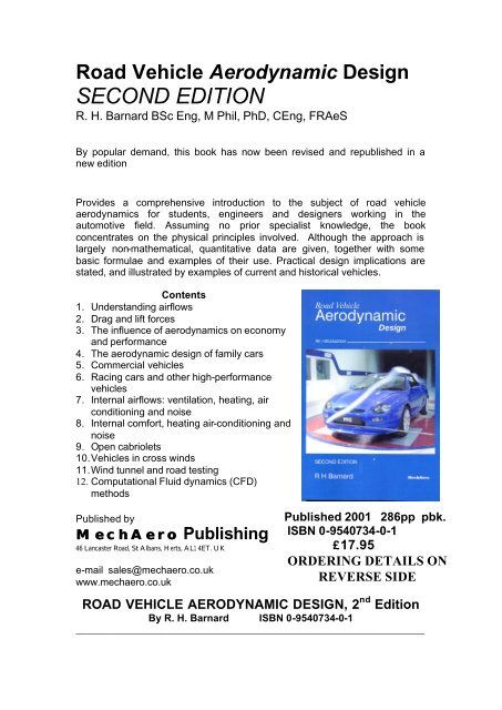 Road Vehicle Aerodynamic Design : Second Edition