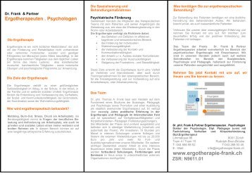 Flyer Psychiatrie - Dr. Frank & Partner - Ergotherapeuten