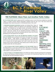 Flathead River Valley factsheet - Sierra Club BC