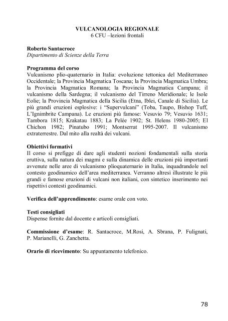 Libretto CdL Specialistica 2008-09 - Dipartimento di Scienze della ...