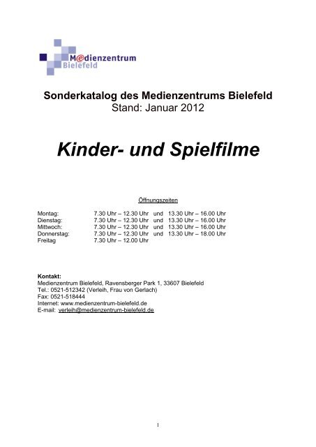 Kinder- und Spielfilme - Medienzentrum Bielefeld