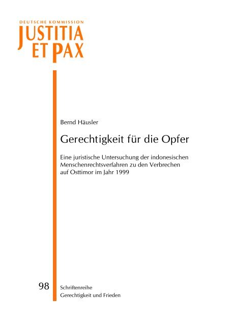 Gerechtigkeit fÃƒÂ¼r die Opfer - Justitia et Pax