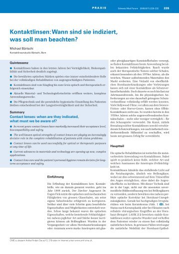 Kontaktlinsen: Wann sind sie indiziert, was soll man beachten ...