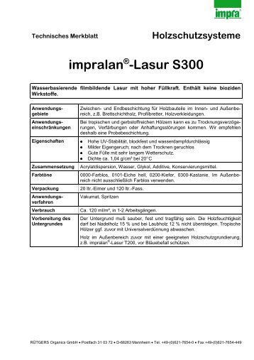 Holzschutzsysteme impralan Â® -Lasur S300 - pyroplast