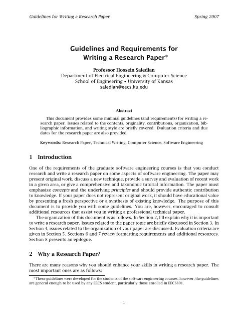 guidelines of writing a research report