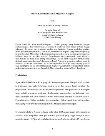Isu-Isu Kependudukan Dan Migrasi Di Malaysia - Sekolah Sains ...