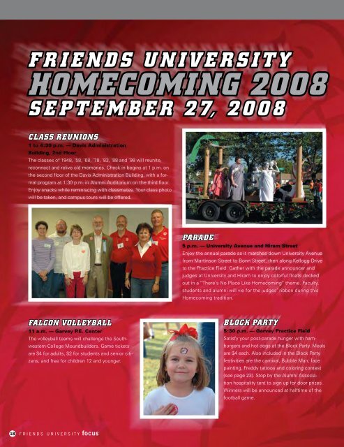 Special Section: Homecoming 2008 - Friends University