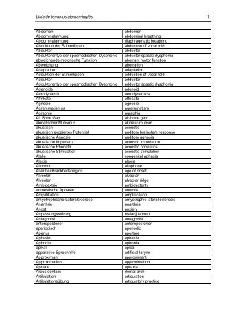 Lista de términos alemán-inglés 1 Abdomen abdomen  ...