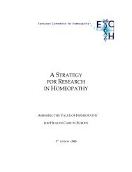 A STRATEGY FOR RESEARCH IN HOMEOPATHY - European ...