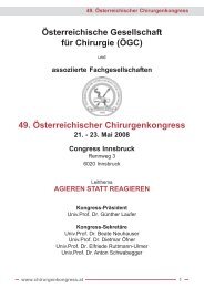 Wissenschaftliches Programm - Ãsterreichischer Chirurgenkongress