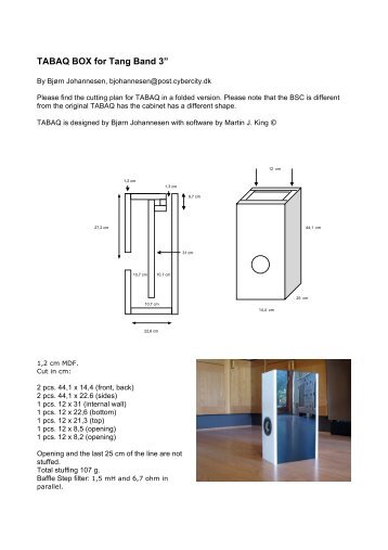 TABAQ BOX for Tang Band 3â - coolcat.dk