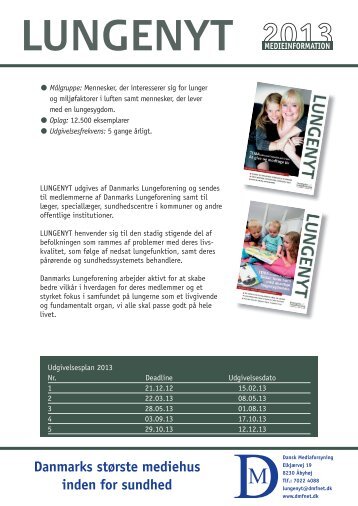 Danmarks Lungeforenings medieinfo 2013