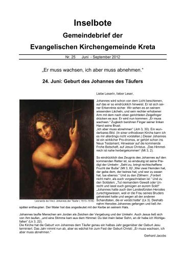 Gemeindebrief Nr. 25 Juni - Evangelische Kirchengemeinde Kreta