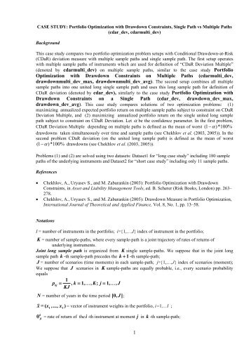 Case study background and problem formulations