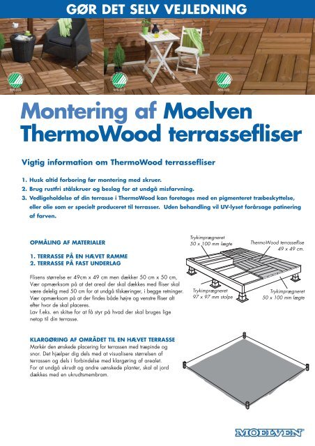 Montering af Moelven ThermoWood terrassefliser - Bauhaus