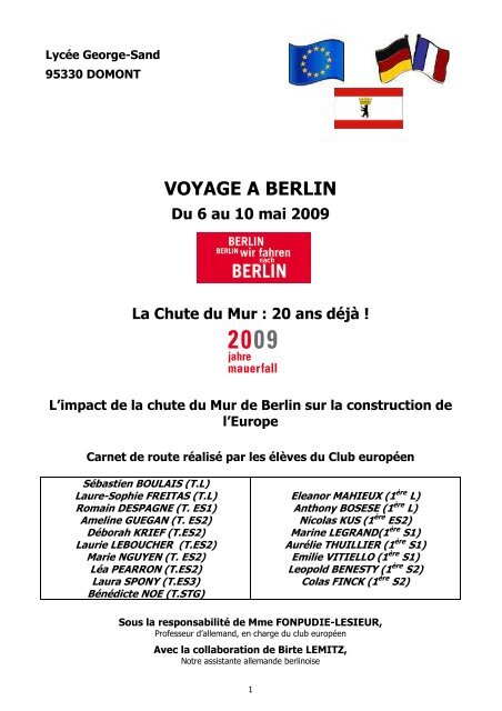 Carnet De Route Lyca C E George Sand Carnet De Route Lyca C E George Sand