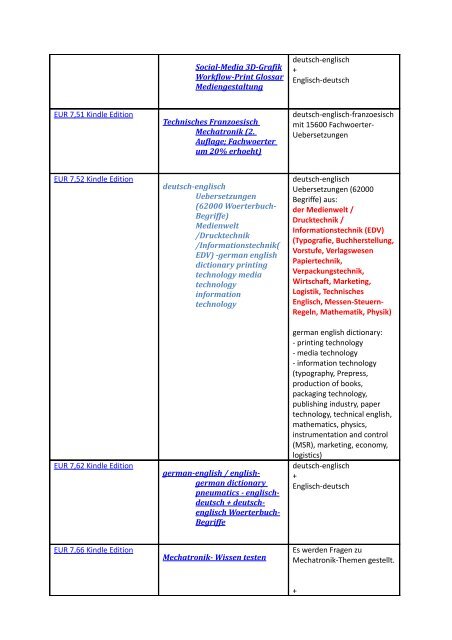 eBooks + Bewertung / Rezension zu Woerterbuch Maschinenbau Deutsch-Englisch / dictionary Mechanical Engineering German-English