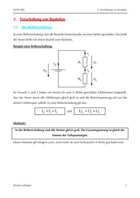 3. Verschaltung von Bauteilen - Claude Loullingen