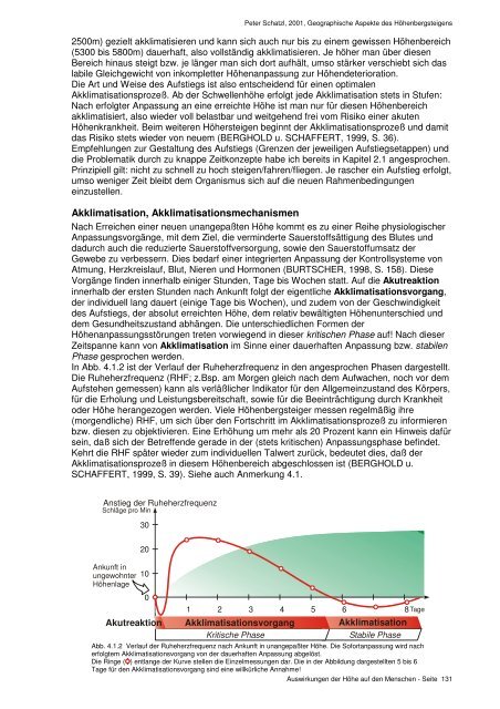 Auswirkungen der Höhe auf den Menschen 4.1 Reaktion des ...