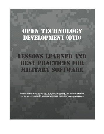 Lessons Learned & Best Practices for Military Software - Chief ...