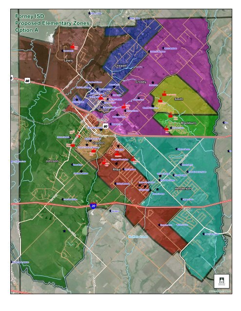 Forney ISD Proposed Elementary Zones Option A