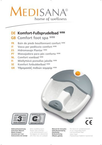 DE Komfort-FuÃŸsprudelbad WBB GB Comfort foot spa ... - Medisana