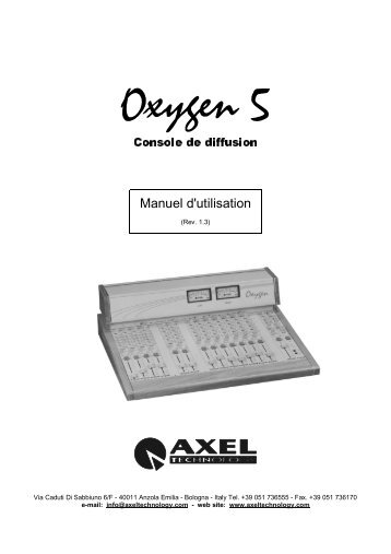 Console de diffusion broadcast Oxygen 5 ... - Radio Technique