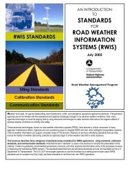 standards road weather information systems (rwis) - FHWA ...