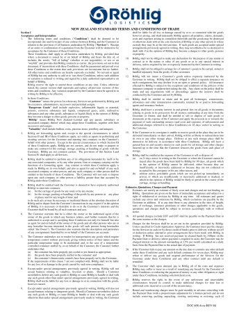 new zealand standard terms and conditions of trade - Röhlig