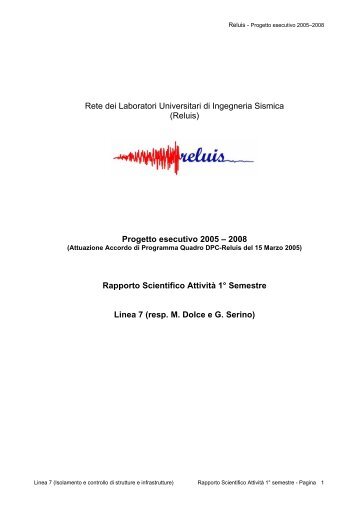 Final Report Year I BIS & Control - ReLUIS