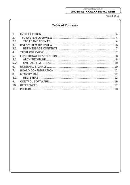 Preliminary Ttcbi