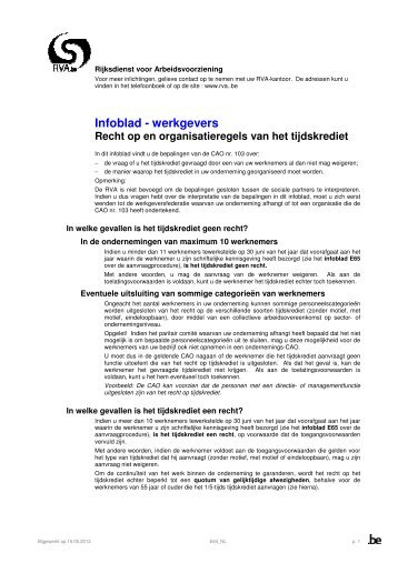 Infoblad - werkgevers - Rijksdienst voor Arbeidsvoorziening