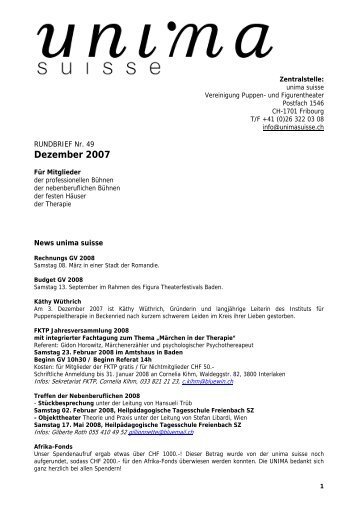Rundbrief 49 - Unima Suisse