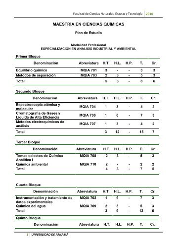 Plan de Estudio - Universidad de PanamÃ¡