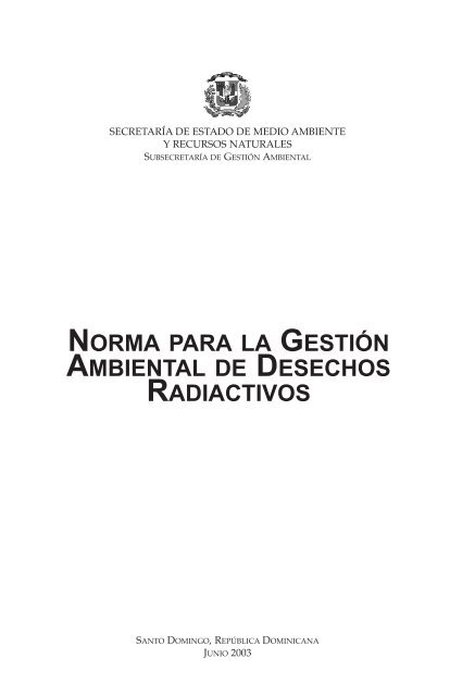 NORMA DESECHOS RADIACTIVOS - DISASTER info DESASTRES