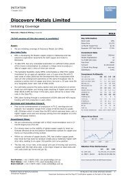 Goldman Sachs Investor Research - Discovery Metals Limited