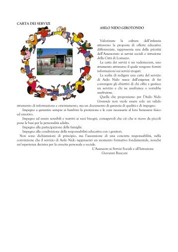 Carta Asilo Nido Girotondo - Comune di Lomazzo