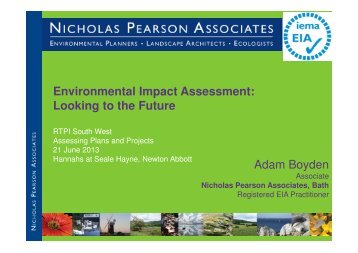Adam Boyden Environmental Impact Assessment: Looking to the ...