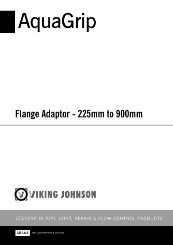 Viking Johnson Large Diameter AquaGrip Flange Adaptor Instructions