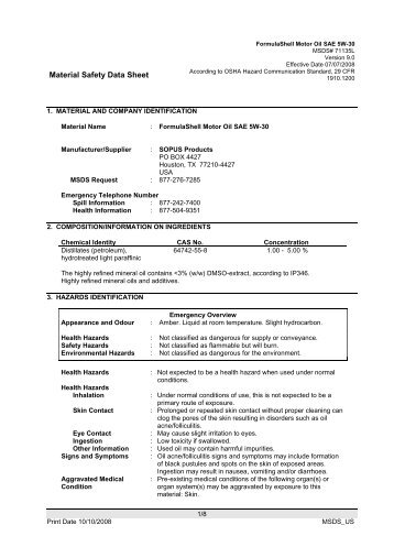 Material Safety Data Sheet - Menards