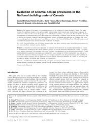 Evolution of seismic design provisions in the National building code ...